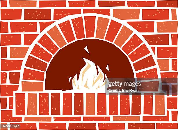 brick oven graphic - stove flame stock illustrations