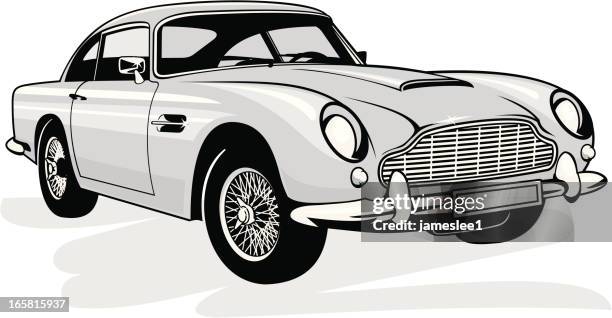 stockillustraties, clipart, cartoons en iconen met vintage car - klassieke auto