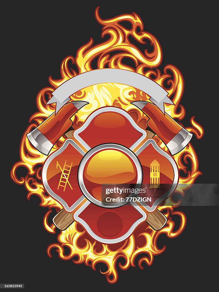 Cross Main Firefighting Fire Fighter Cross And Flames High-Res Vector Graphic - Getty Images