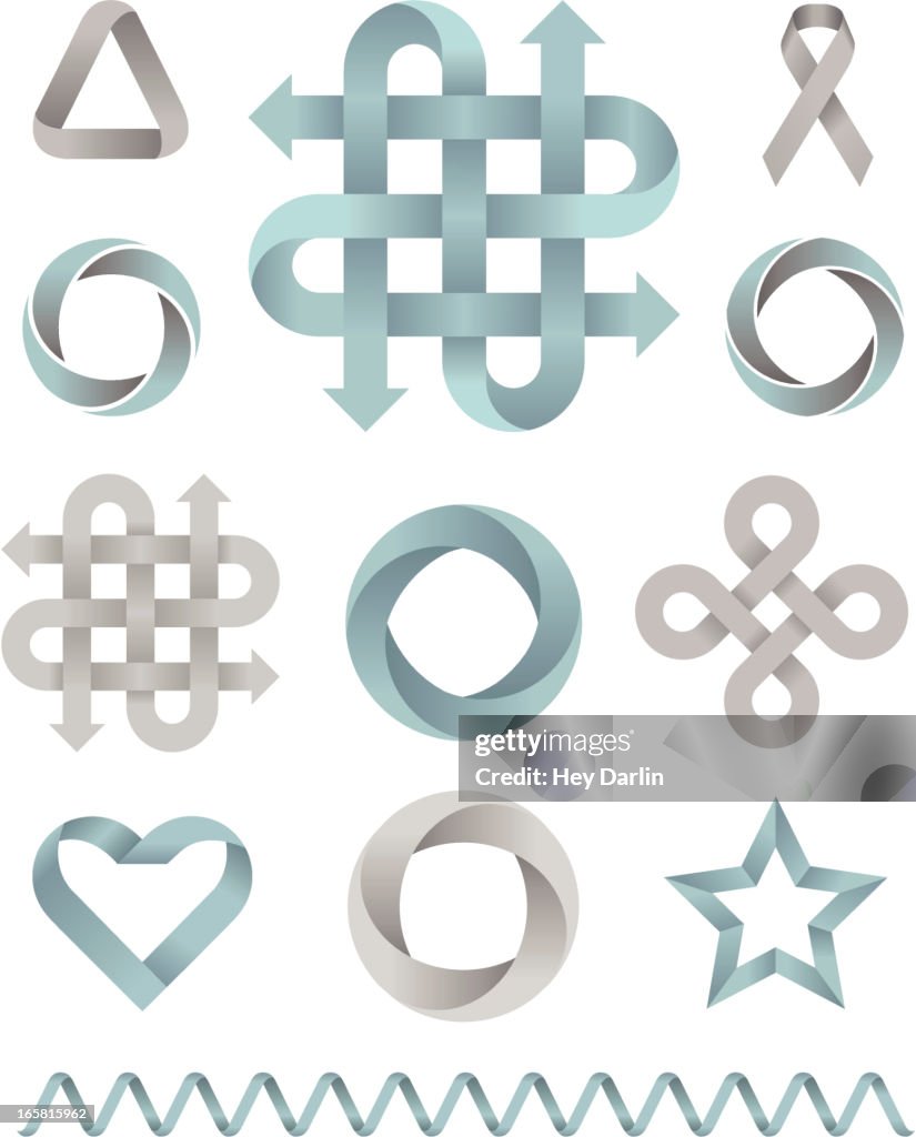 Ribbon Design Elements 3D