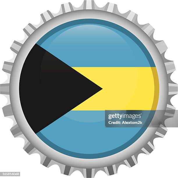 bahamas bottle top - bottle cap stock illustrations