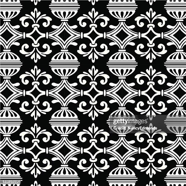 seamless black and white pattern background - seamless leaf pattern vector stock illustrations