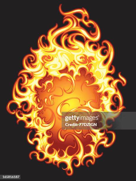 burning flames - burning ring of fire stock illustrations