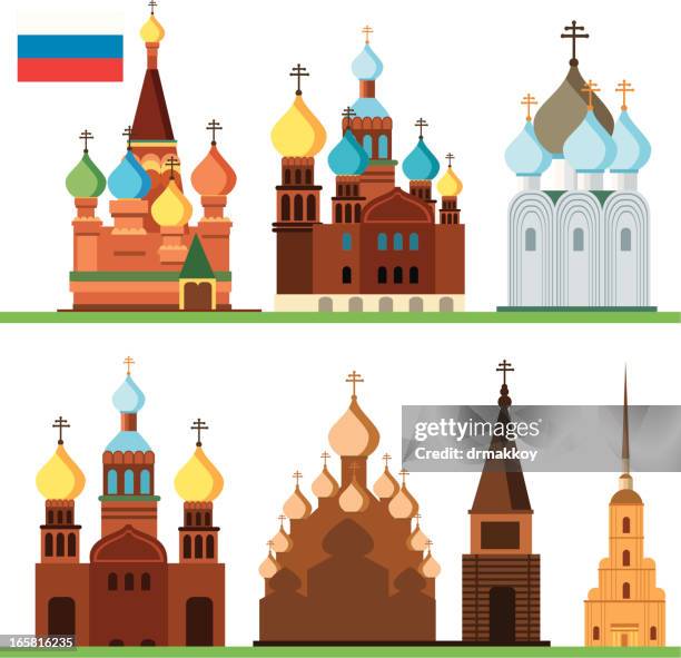 russian churches - russian culture stock illustrations