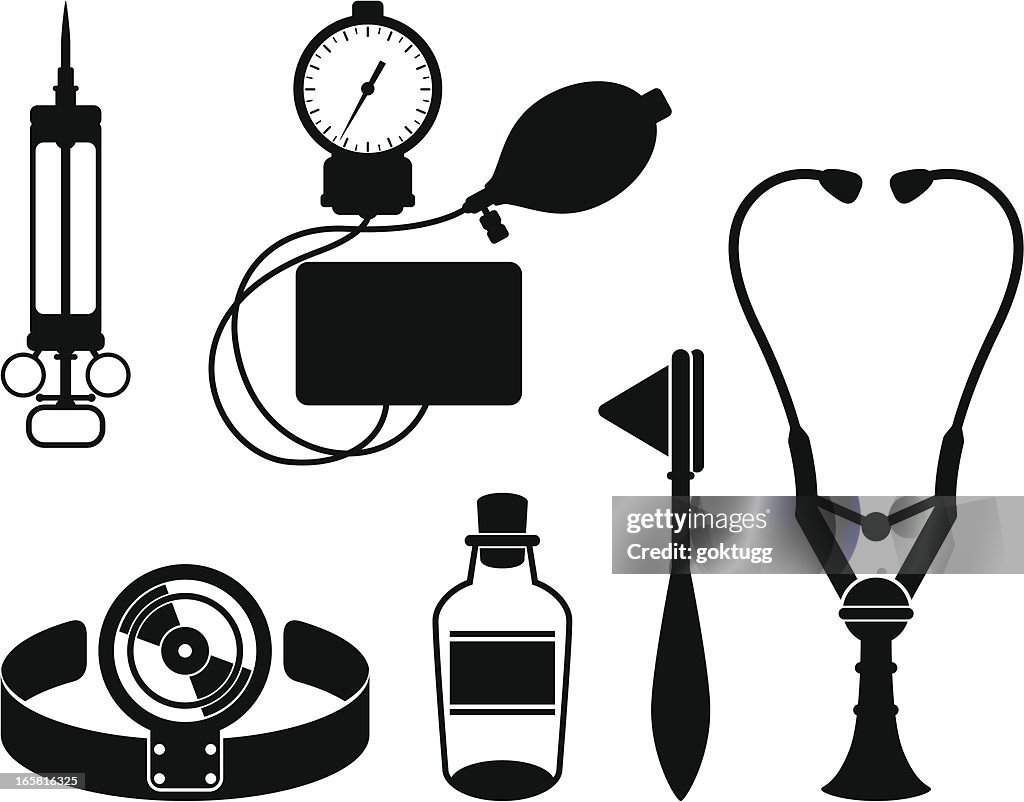 Doctor Tools Setch Doctor Tools Clipart Black And White