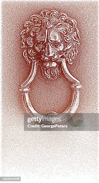 stockillustraties, clipart, cartoons en iconen met ancient door knocker - deurklopper