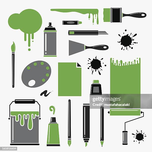 painting tools - paint tube stock illustrations