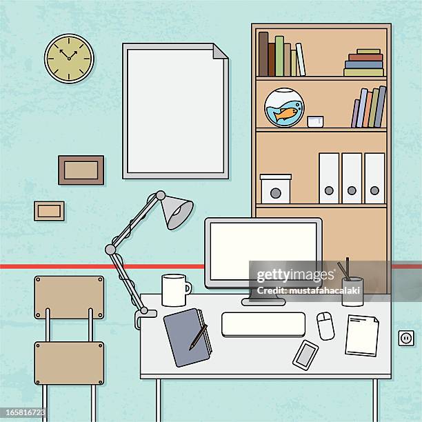 designer's desktop - desk organizer stock illustrations