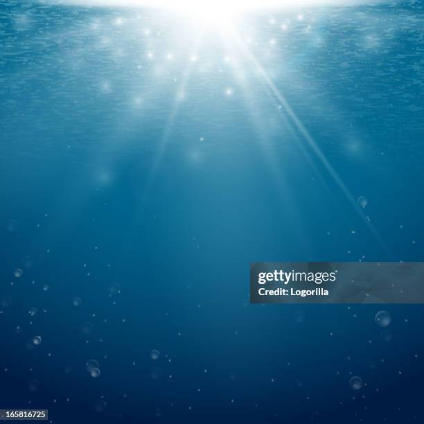 underwater background with light coming from the surface - underwater light stock illustrations