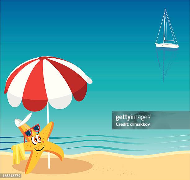 illustrazioni stock, clip art, cartoni animati e icone di tendenza di la spiaggia - sedia a sdraio