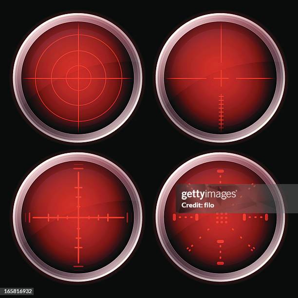 stockillustraties, clipart, cartoons en iconen met sniper scope crosshairs - vizier