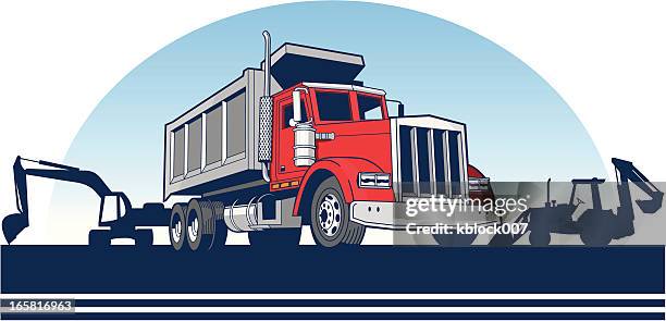 dump truck - dumper truck stock illustrations