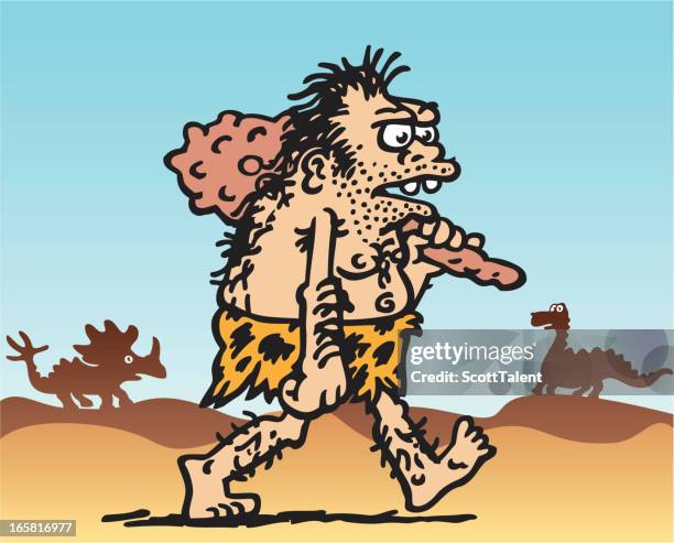 illustrazioni stock, clip art, cartoni animati e icone di tendenza di uomo delle caverne - neolitico