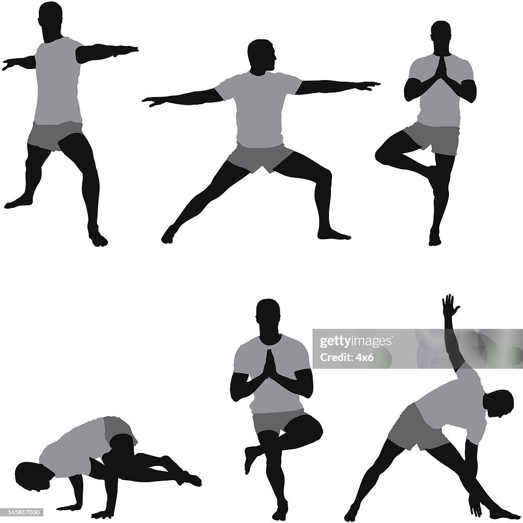 Multiple images of a man exercising