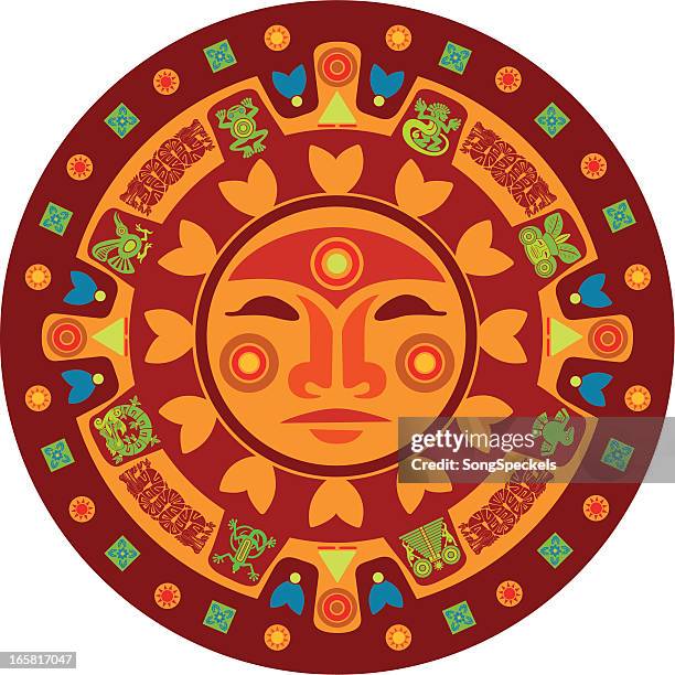 mayan calendar - mayan calendar stock illustrations