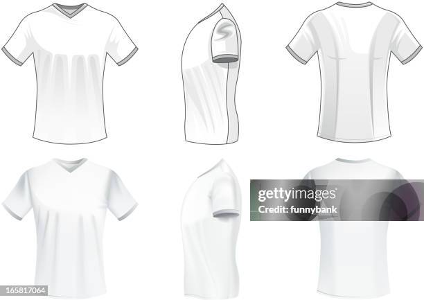 ilustrações, clipart, desenhos animados e ícones de t-shirt modelos - vista frontal