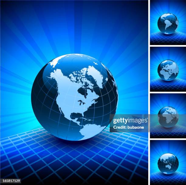blue world map globe collection on abstract background - nautical map background stock illustrations