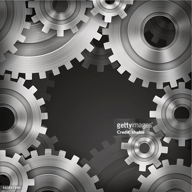gears - brushed steel stock illustrations