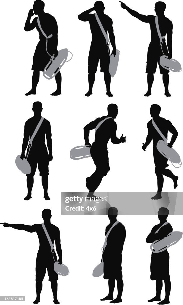 Multiple images of a lifeguard
