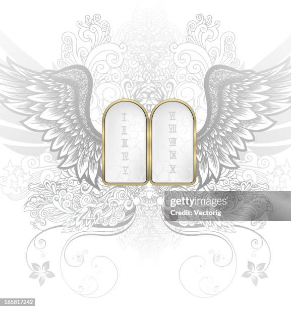 ten commandments - angels crest stock illustrations