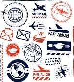 Air Mail Ruber Stamps and Seals
