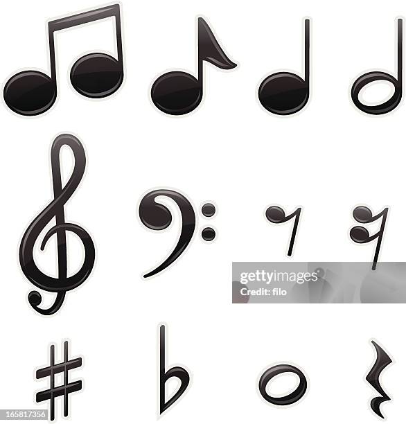 stockillustraties, clipart, cartoons en iconen met musical symbols - muzieksymbool