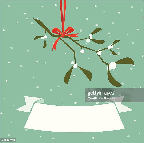 christmas mistletoe banner - mistletoe stock illustrations