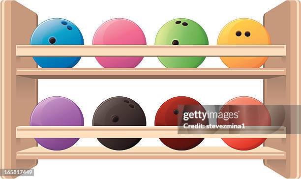 bowling ball rack - bowling alley background stock illustrations