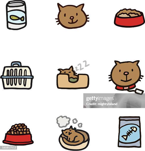 cat icon set - cat food 幅插畫檔、美工圖案、卡通及圖標