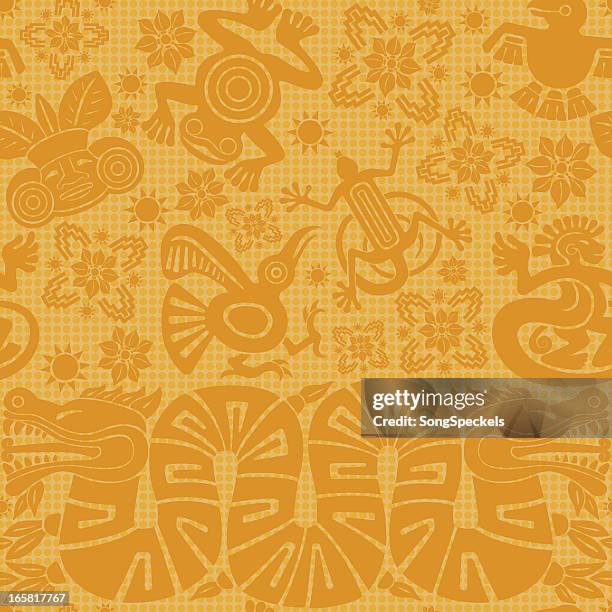 stockillustraties, clipart, cartoons en iconen met mayan seamless pattern - inca