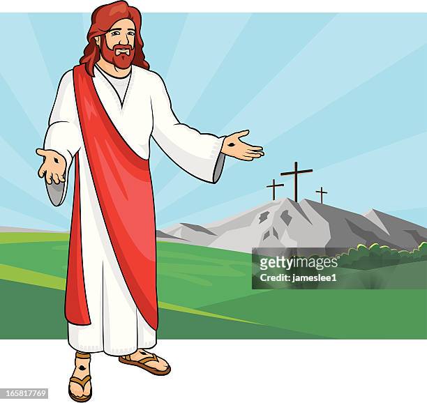 ilustraciones, imágenes clip art, dibujos animados e iconos de stock de jesús resurrected - jesus