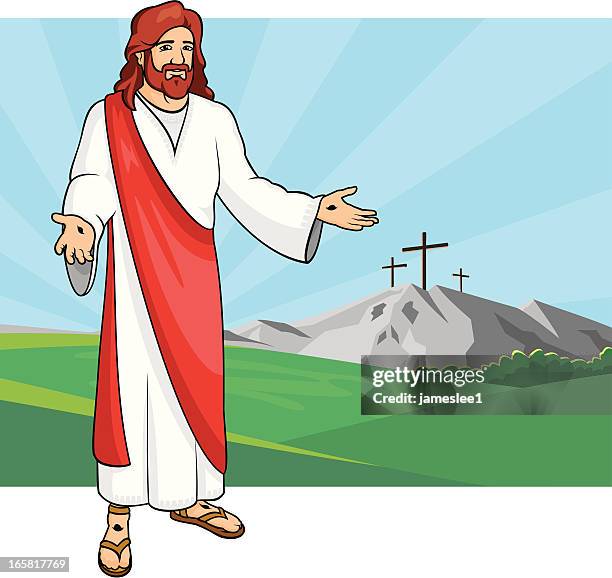 ilustrações, clipart, desenhos animados e ícones de jesus recuperado - smiling jesus