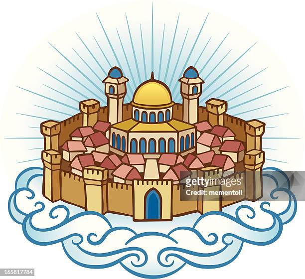 heavenly jerusalem - synagogue stock-grafiken, -clipart, -cartoons und -symbole