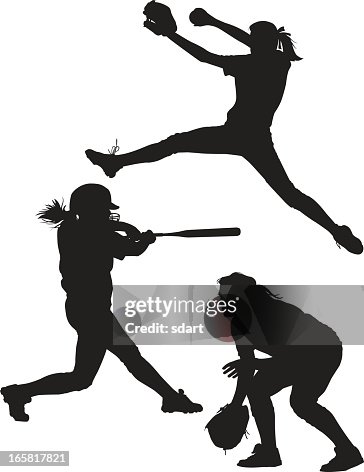Softball Silhouettes Softball Silhouettes