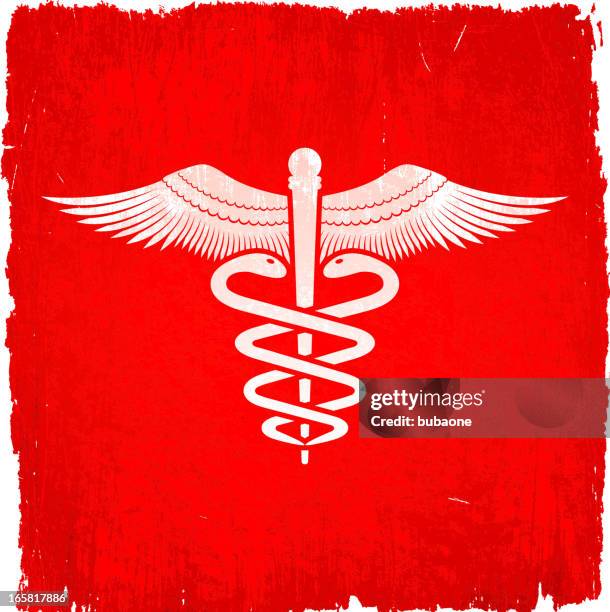 medical caduceus on royalty free vector background - medical symbol stock illustrations