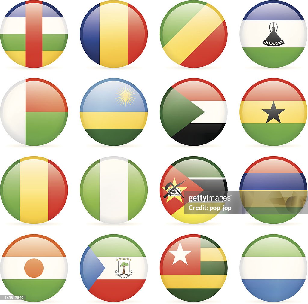 O ícone da bandeira coleção-África