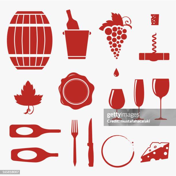 wine icons - champagne flute empty stock illustrations