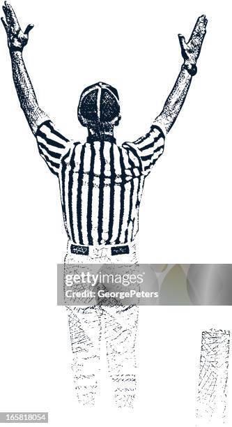 ilustraciones, imágenes clip art, dibujos animados e iconos de stock de touchdown de fútbol americano. - touchdown