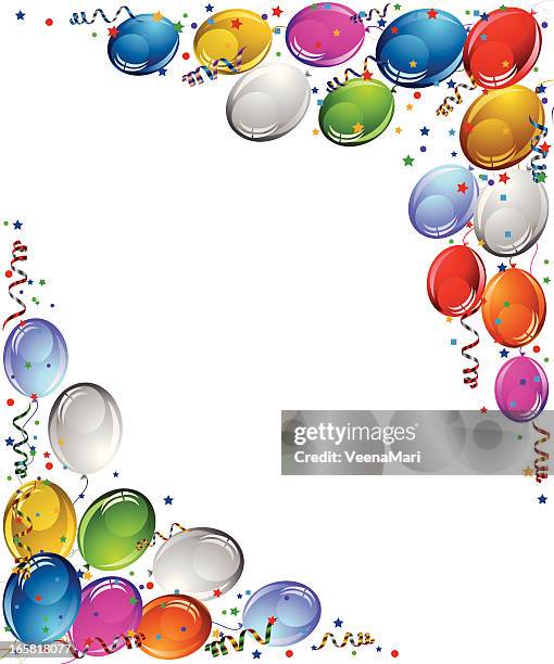 balloon background - balloons and streamers background stock illustrations