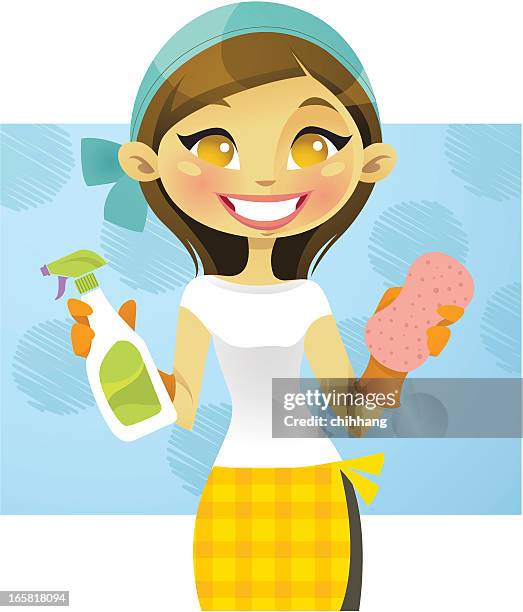 spring clean - stereotypically working class stock illustrations