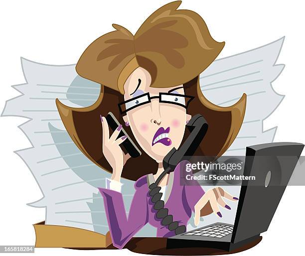 multi-tasking - multitasking phone stock illustrations