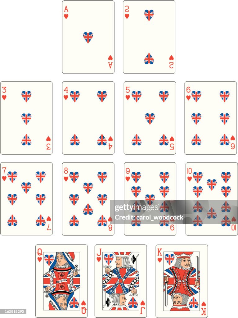 Union Jack Heart Suit Playing Cards