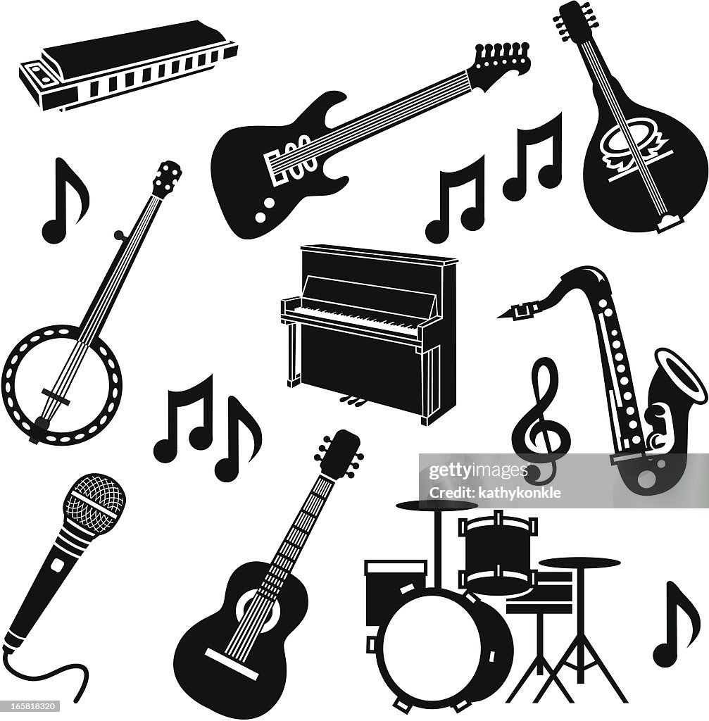 Band Instruments Print Band Instruments High-Res Vector Graphic - Getty Images