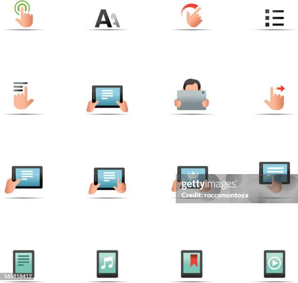 icon set, digital tablets color - screen reader icon stock illustrations