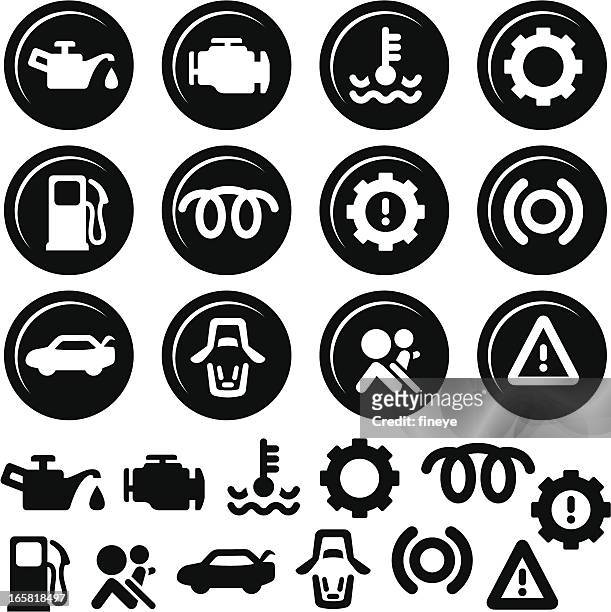 ilustrações de stock, clip art, desenhos animados e ícones de ícones de painel de carro, combustível, motor, portas e muito mais - lata de óleo