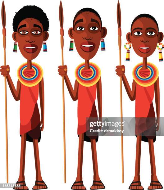 masai - maasai jewelry stock illustrations
