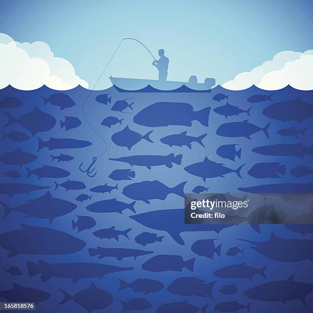 stockillustraties, clipart, cartoons en iconen met fishing - vangen