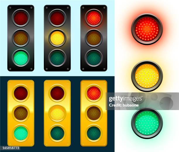 stockillustraties, clipart, cartoons en iconen met led modern street traffic lights background - led street lighting