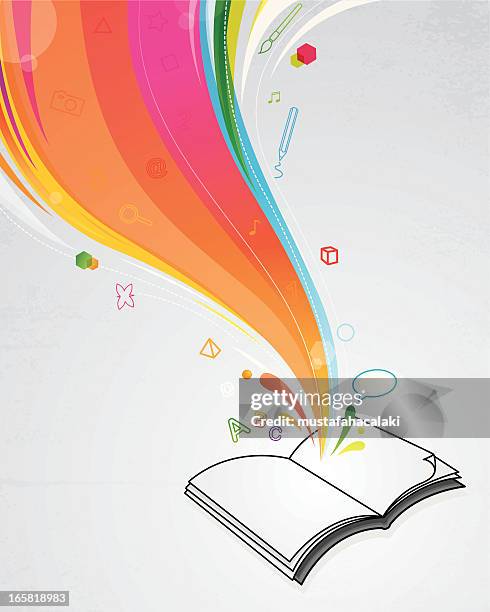 stockillustraties, clipart, cartoons en iconen met magic book - open book