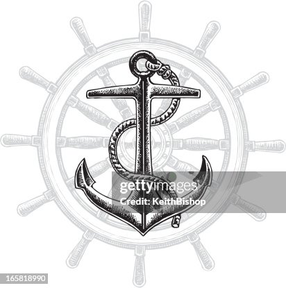 Anchor Rudd Anchor And Rudder Nautical Graphic High-Res Vector Graphic - Getty Images